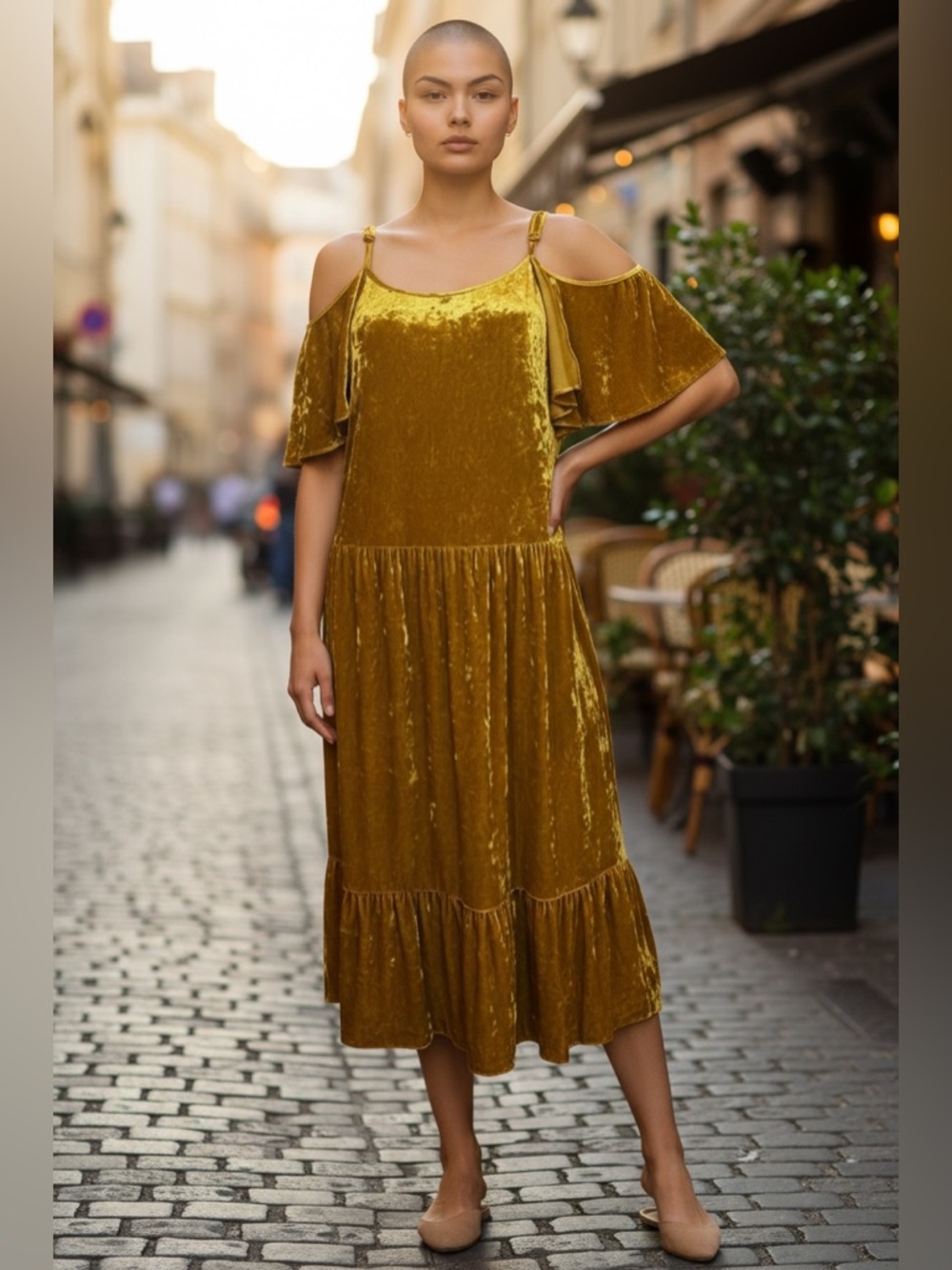 REBECCA MINKOFF Velvet midi dress